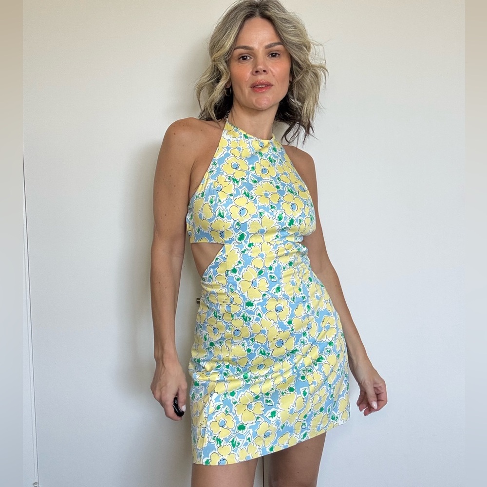 Zara Floral Print Cut Out Dress - Picture 4 of 15